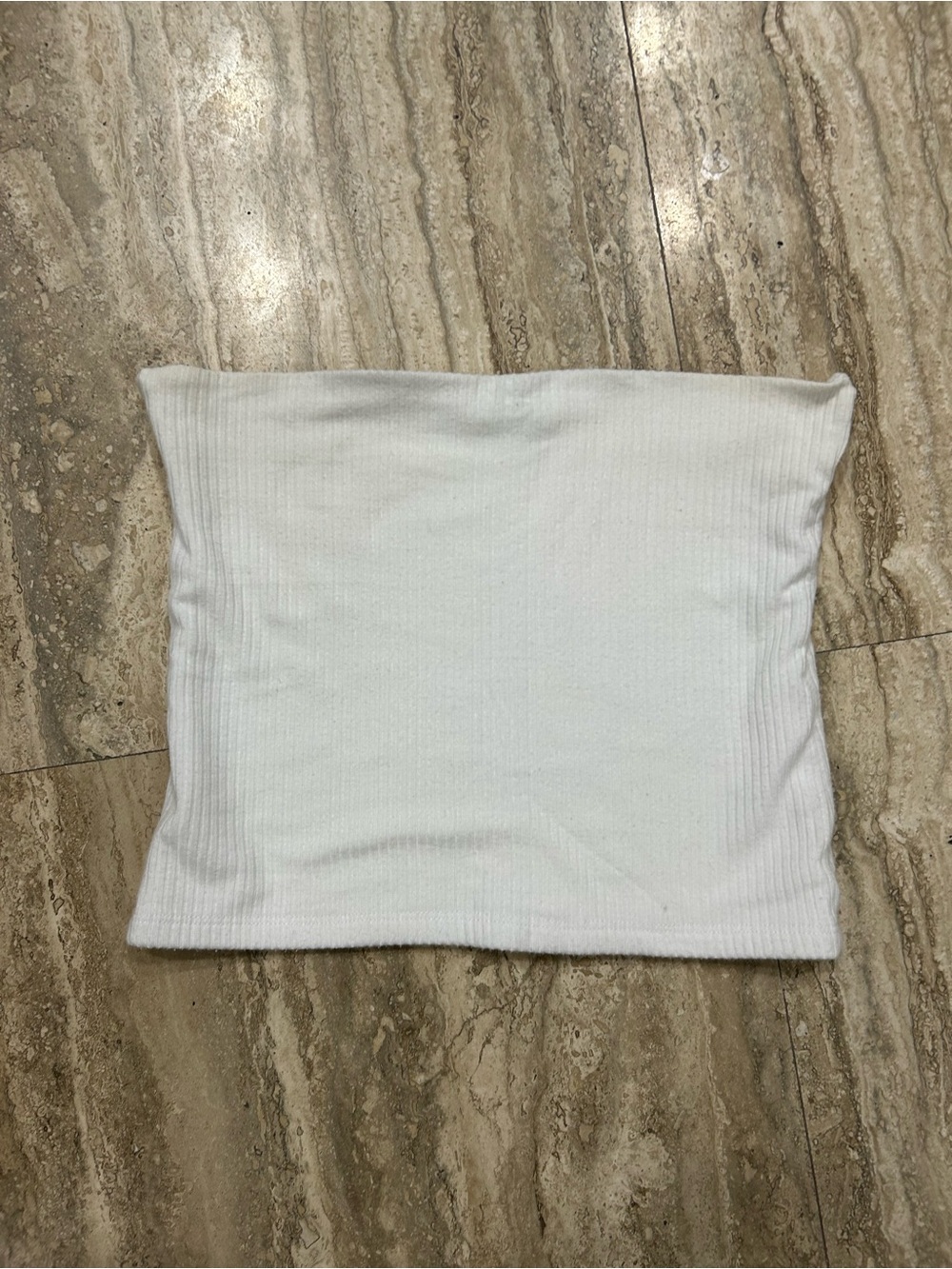 Carmar White Ribbed Tube Top Camisole size medium